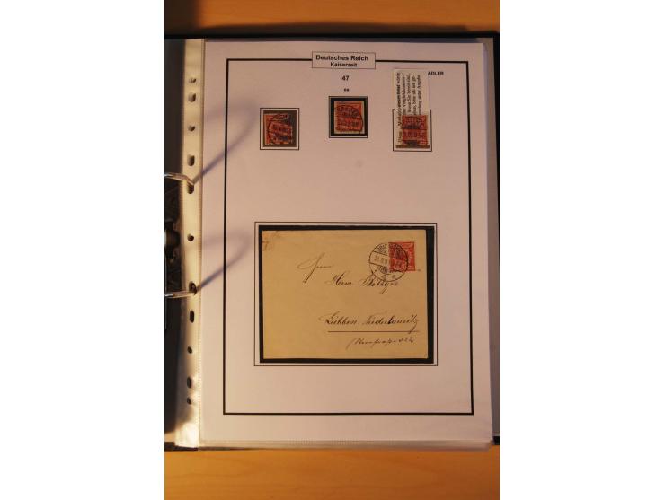 1889/1900, Krone/Adler: große gestempelte Spezialsammlung auf selbstgestalteten Blättern, dabei alle Farben kpl., vielfach me
