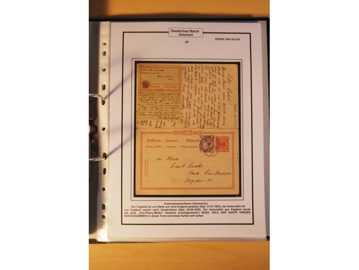 1889/1900, Krone/Adler: große gestempelte Spezialsammlung auf selbstgestalteten Blättern, dabei alle Farben kpl., vielfach me