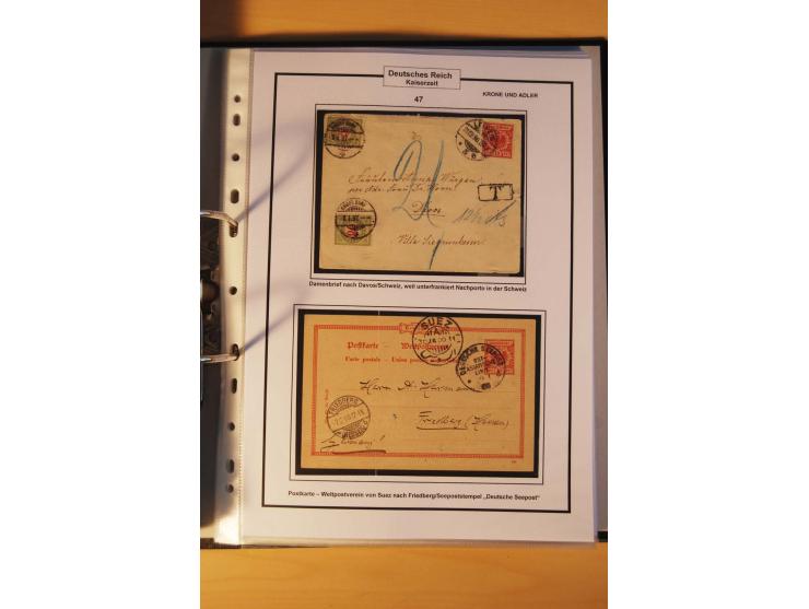 1889/1900, Krone/Adler: große gestempelte Spezialsammlung auf selbstgestalteten Blättern, dabei alle Farben kpl., vielfach me