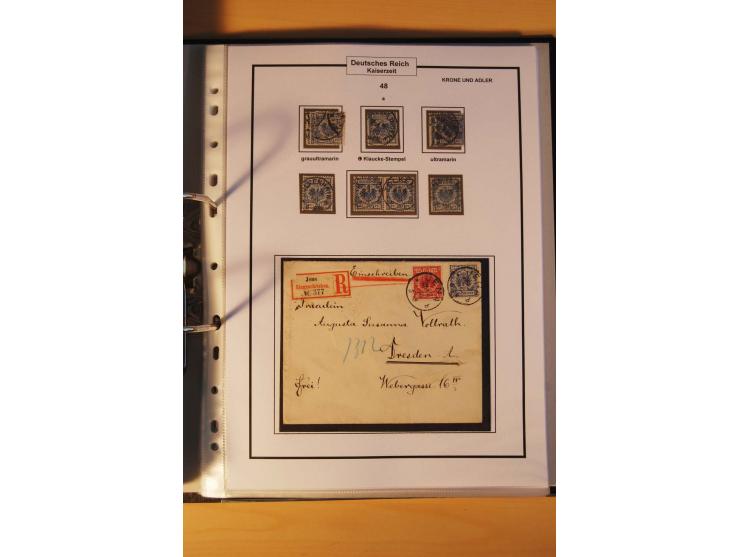 1889/1900, Krone/Adler: große gestempelte Spezialsammlung auf selbstgestalteten Blättern, dabei alle Farben kpl., vielfach me