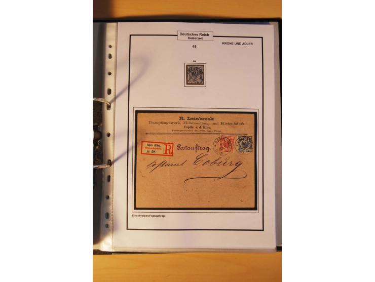 1889/1900, Krone/Adler: große gestempelte Spezialsammlung auf selbstgestalteten Blättern, dabei alle Farben kpl., vielfach me