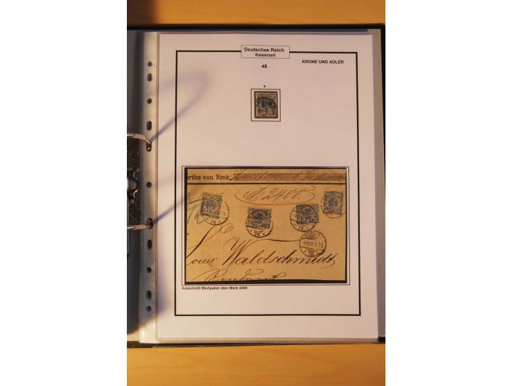 1889/1900, Krone/Adler: große gestempelte Spezialsammlung auf selbstgestalteten Blättern, dabei alle Farben kpl., vielfach me
