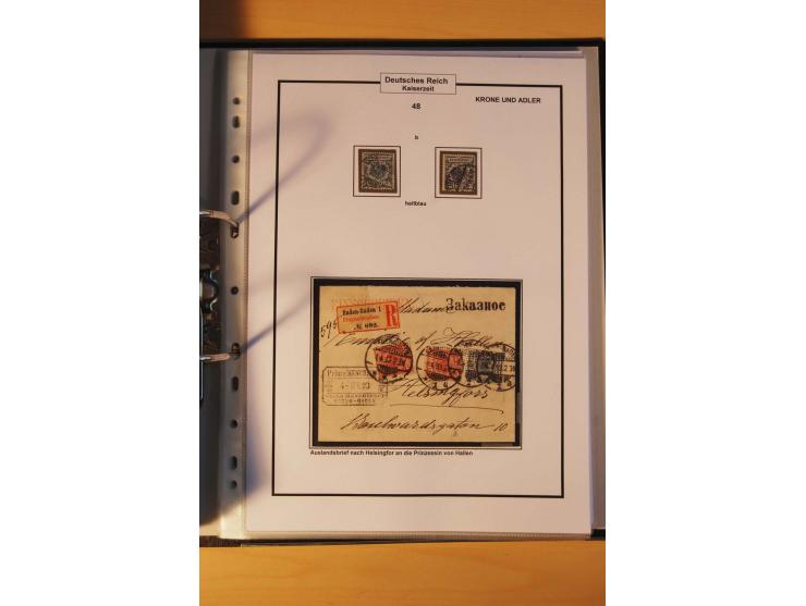 1889/1900, Krone/Adler: große gestempelte Spezialsammlung auf selbstgestalteten Blättern, dabei alle Farben kpl., vielfach me