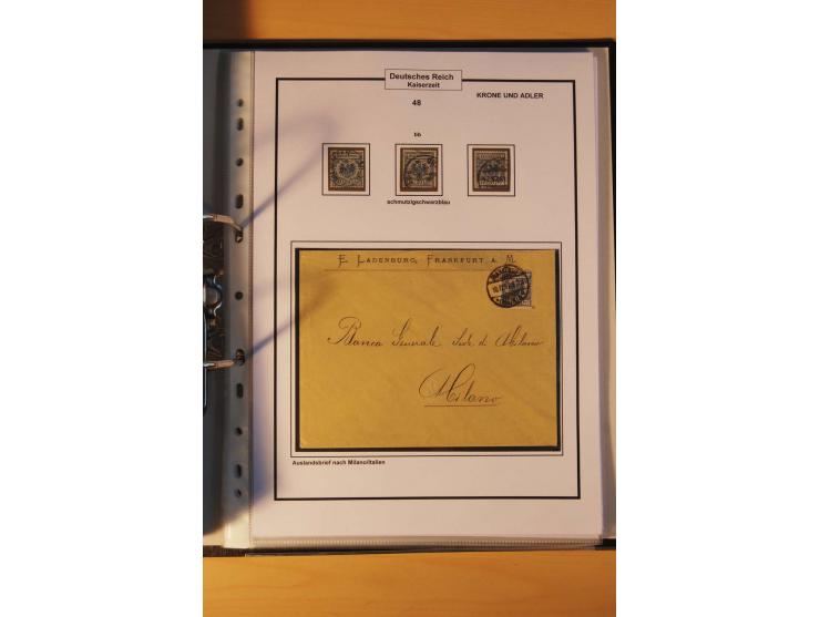 1889/1900, Krone/Adler: große gestempelte Spezialsammlung auf selbstgestalteten Blättern, dabei alle Farben kpl., vielfach me
