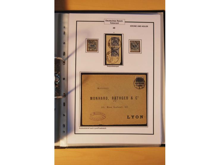 1889/1900, Krone/Adler: große gestempelte Spezialsammlung auf selbstgestalteten Blättern, dabei alle Farben kpl., vielfach me