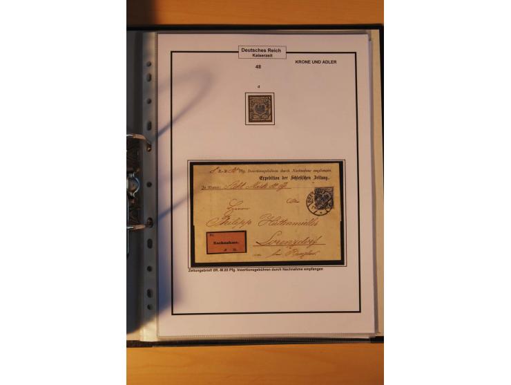 1889/1900, Krone/Adler: große gestempelte Spezialsammlung auf selbstgestalteten Blättern, dabei alle Farben kpl., vielfach me