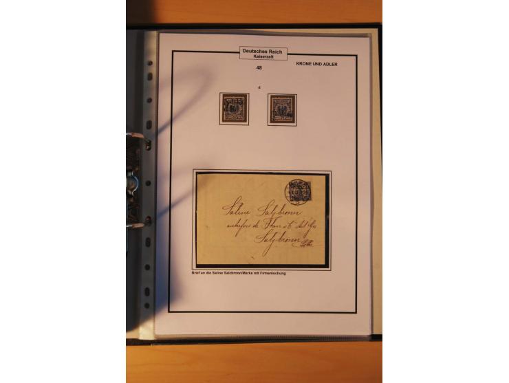 1889/1900, Krone/Adler: große gestempelte Spezialsammlung auf selbstgestalteten Blättern, dabei alle Farben kpl., vielfach me