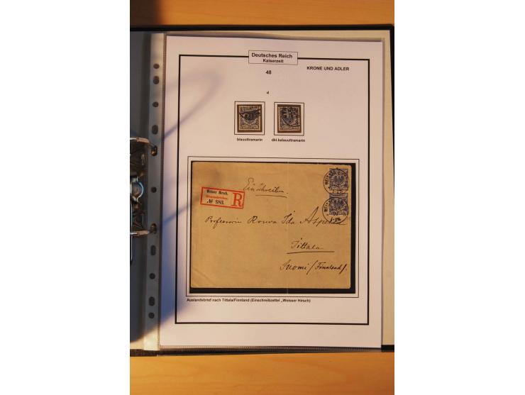 1889/1900, Krone/Adler: große gestempelte Spezialsammlung auf selbstgestalteten Blättern, dabei alle Farben kpl., vielfach me