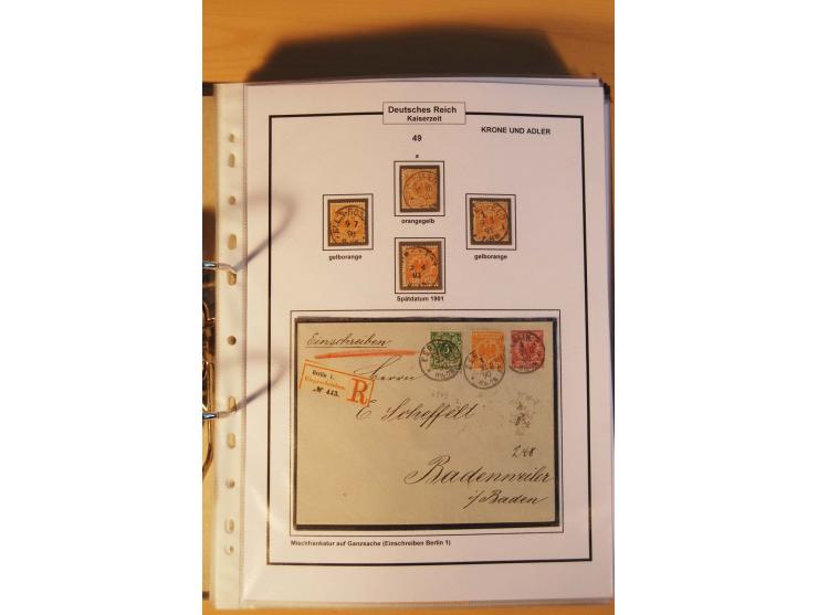 1889/1900, Krone/Adler: große gestempelte Spezialsammlung auf selbstgestalteten Blättern, dabei alle Farben kpl., vielfach me