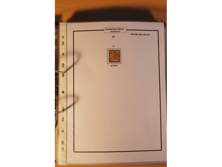 1889/1900, Krone/Adler: große gestempelte Spezialsammlung auf selbstgestalteten Blättern, dabei alle Farben kpl., vielfach me