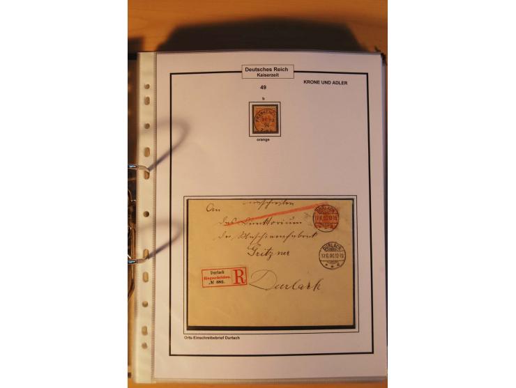 1889/1900, Krone/Adler: große gestempelte Spezialsammlung auf selbstgestalteten Blättern, dabei alle Farben kpl., vielfach me