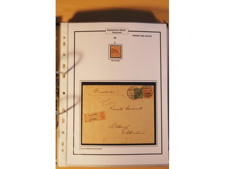 1889/1900, Krone/Adler: große gestempelte Spezialsammlung auf selbstgestalteten Blättern, dabei alle Farben kpl., vielfach me