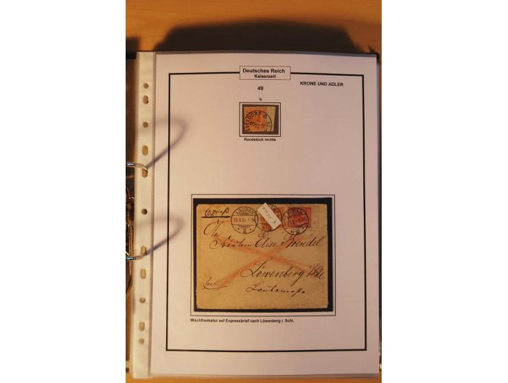 1889/1900, Krone/Adler: große gestempelte Spezialsammlung auf selbstgestalteten Blättern, dabei alle Farben kpl., vielfach me