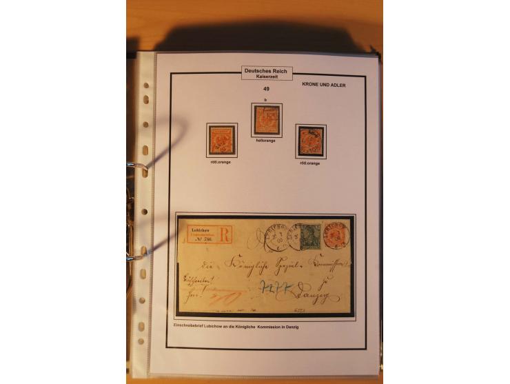 1889/1900, Krone/Adler: große gestempelte Spezialsammlung auf selbstgestalteten Blättern, dabei alle Farben kpl., vielfach me