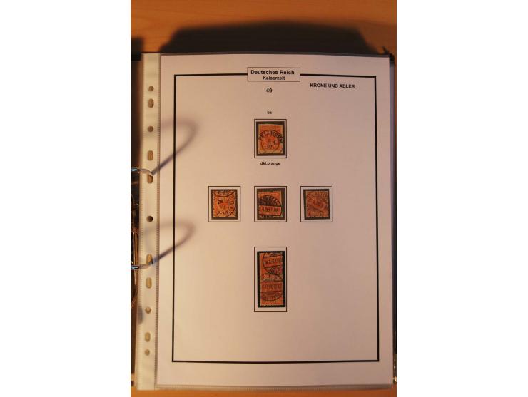 1889/1900, Krone/Adler: große gestempelte Spezialsammlung auf selbstgestalteten Blättern, dabei alle Farben kpl., vielfach me