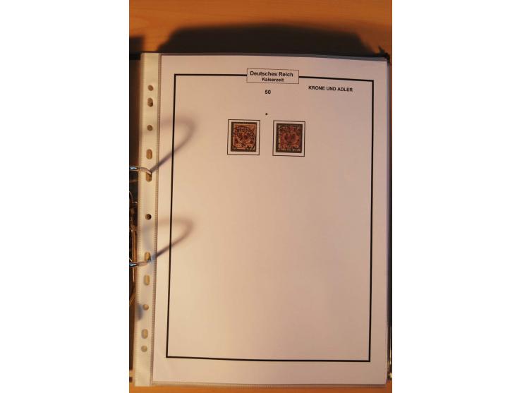 1889/1900, Krone/Adler: große gestempelte Spezialsammlung auf selbstgestalteten Blättern, dabei alle Farben kpl., vielfach me