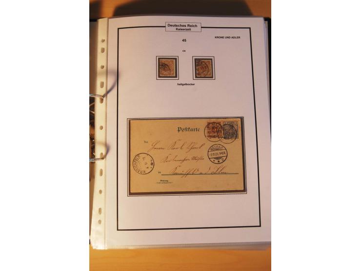 1889/1900, Krone/Adler: große gestempelte Spezialsammlung auf selbstgestalteten Blättern, dabei alle Farben kpl., vielfach me