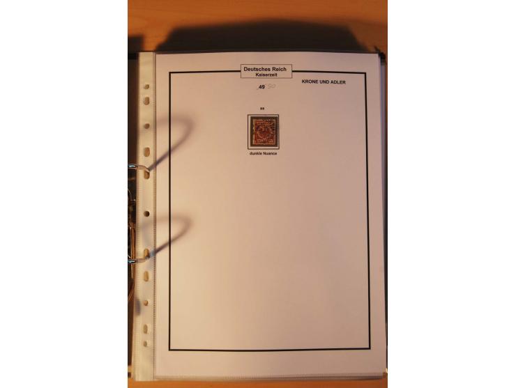 1889/1900, Krone/Adler: große gestempelte Spezialsammlung auf selbstgestalteten Blättern, dabei alle Farben kpl., vielfach me