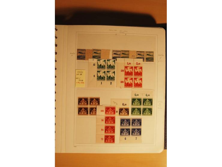 1933/45, postfrische kpl. bis weit überkpl. Sammlung mit Einheiten, Rand- und Eckrandstücken, HAN, Besonderheiten, Abarten, P