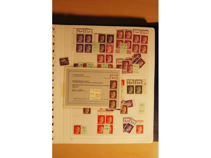 1933/45, postfrische kpl. bis weit überkpl. Sammlung mit Einheiten, Rand- und Eckrandstücken, HAN, Besonderheiten, Abarten, P