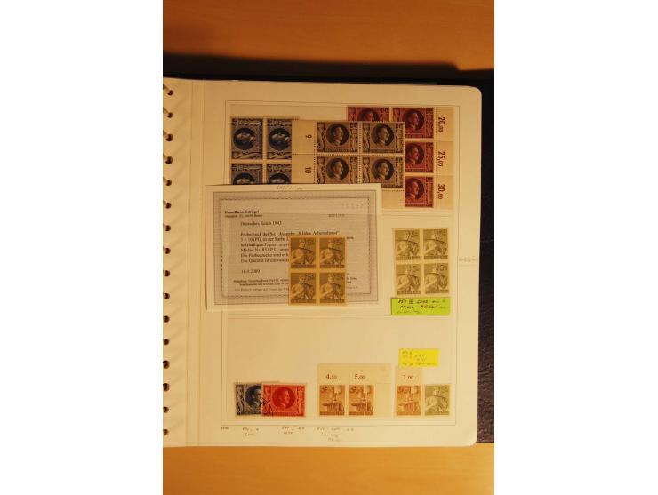 1933/45, postfrische kpl. bis weit überkpl. Sammlung mit Einheiten, Rand- und Eckrandstücken, HAN, Besonderheiten, Abarten, P