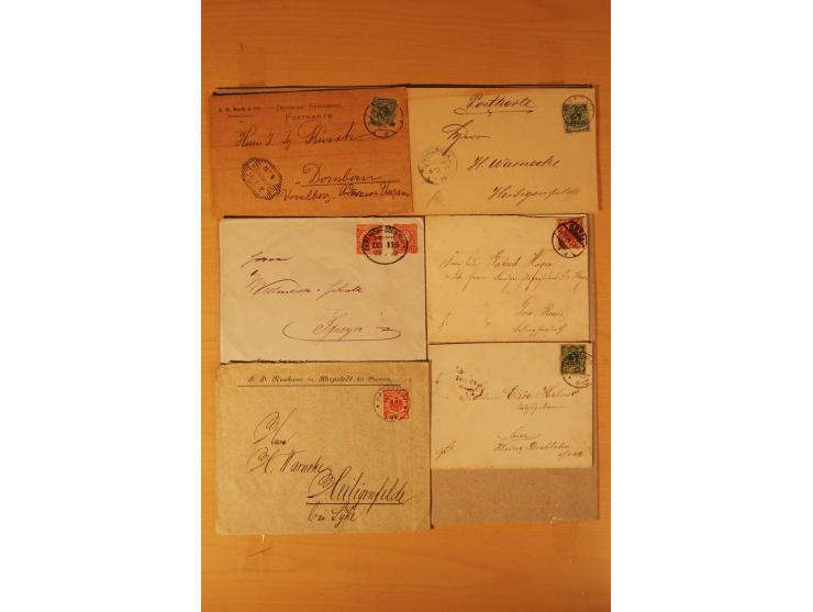 1890/1900, Krone/Adler, interessanter Posten mit rd. 360 Briefen und Karten, dabei viel Auslandspost, R-Briefe, Farben, Marke