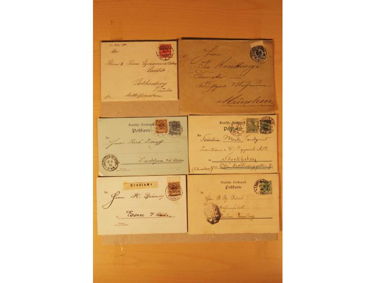 1890/1900, Krone/Adler, interessanter Posten mit rd. 360 Briefen und Karten, dabei viel Auslandspost, R-Briefe, Farben, Marke