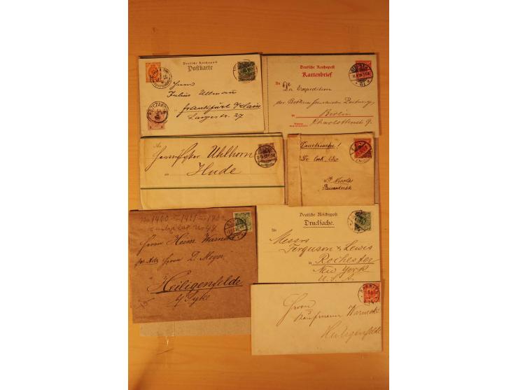 1890/1900, Krone/Adler, interessanter Posten mit rd. 360 Briefen und Karten, dabei viel Auslandspost, R-Briefe, Farben, Marke