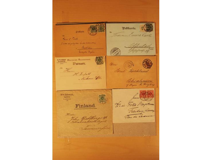 1890/1900, Krone/Adler, interessanter Posten mit rd. 360 Briefen und Karten, dabei viel Auslandspost, R-Briefe, Farben, Marke