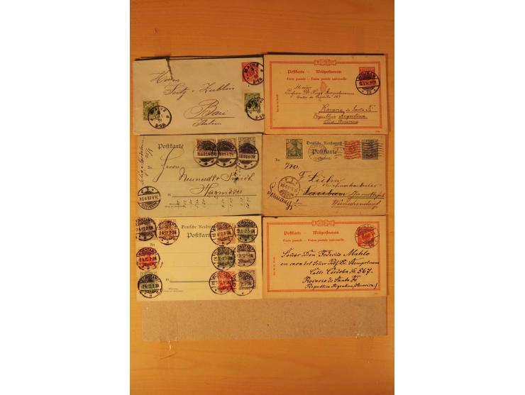 1890/1900, Krone/Adler, interessanter Posten mit rd. 360 Briefen und Karten, dabei viel Auslandspost, R-Briefe, Farben, Marke