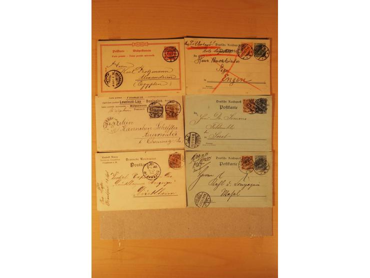1890/1900, Krone/Adler, interessanter Posten mit rd. 360 Briefen und Karten, dabei viel Auslandspost, R-Briefe, Farben, Marke