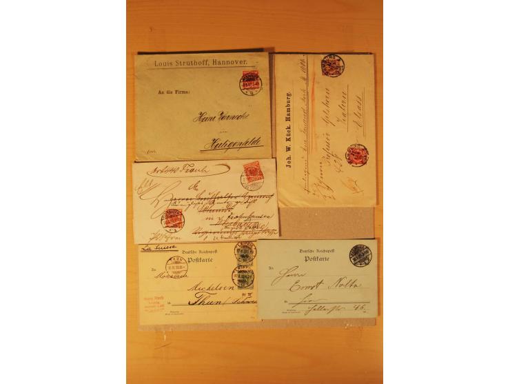 1890/1900, Krone/Adler, interessanter Posten mit rd. 360 Briefen und Karten, dabei viel Auslandspost, R-Briefe, Farben, Marke
