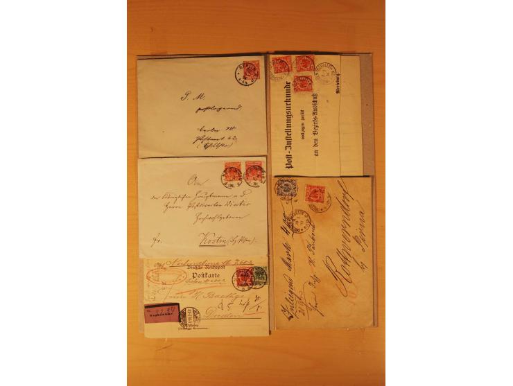 1890/1900, Krone/Adler, interessanter Posten mit rd. 360 Briefen und Karten, dabei viel Auslandspost, R-Briefe, Farben, Marke