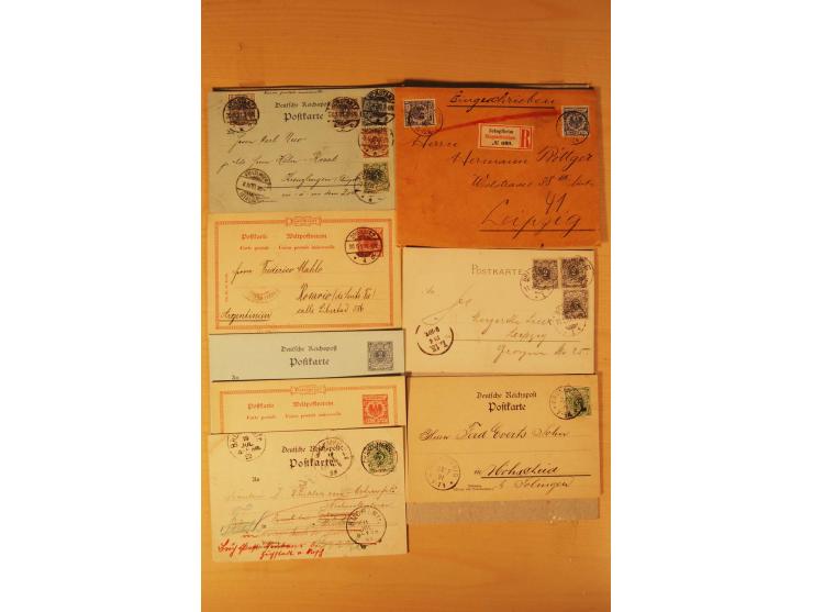 1890/1900, Krone/Adler, interessanter Posten mit rd. 360 Briefen und Karten, dabei viel Auslandspost, R-Briefe, Farben, Marke