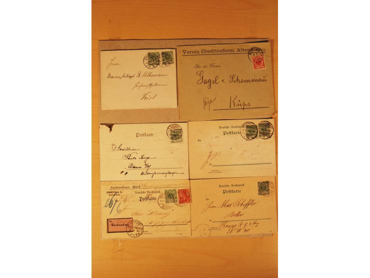 1890/1900, Krone/Adler, interessanter Posten mit rd. 360 Briefen und Karten, dabei viel Auslandspost, R-Briefe, Farben, Marke