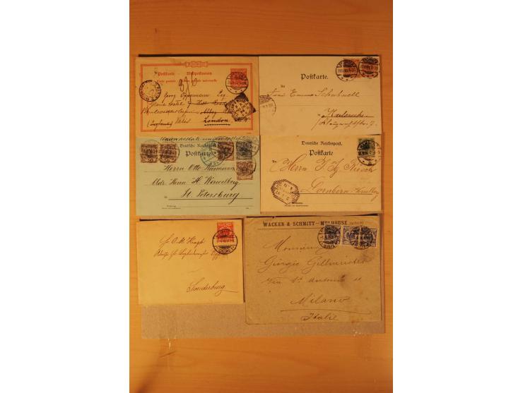 1890/1900, Krone/Adler, interessanter Posten mit rd. 360 Briefen und Karten, dabei viel Auslandspost, R-Briefe, Farben, Marke