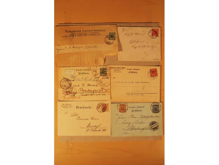 1890/1900, Krone/Adler, interessanter Posten mit rd. 360 Briefen und Karten, dabei viel Auslandspost, R-Briefe, Farben, Marke