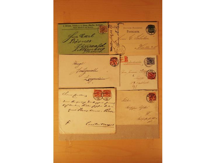 1890/1900, Krone/Adler, interessanter Posten mit rd. 360 Briefen und Karten, dabei viel Auslandspost, R-Briefe, Farben, Marke