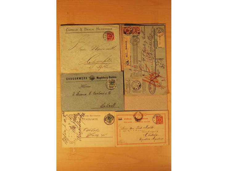 1890/1900, Krone/Adler, interessanter Posten mit rd. 360 Briefen und Karten, dabei viel Auslandspost, R-Briefe, Farben, Marke