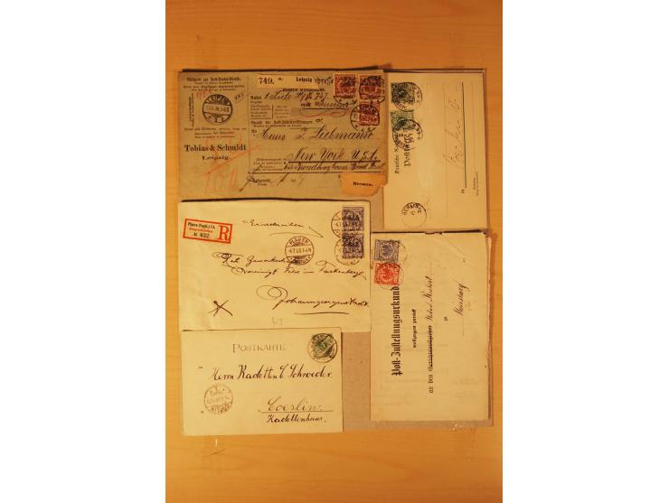1890/1900, Krone/Adler, interessanter Posten mit rd. 360 Briefen und Karten, dabei viel Auslandspost, R-Briefe, Farben, Marke