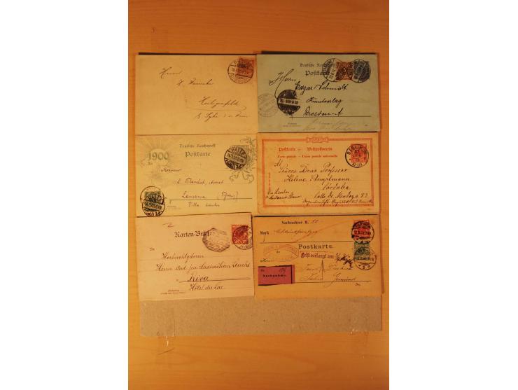 1890/1900, Krone/Adler, interessanter Posten mit rd. 360 Briefen und Karten, dabei viel Auslandspost, R-Briefe, Farben, Marke