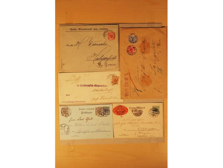 1890/1900, Krone/Adler, interessanter Posten mit rd. 360 Briefen und Karten, dabei viel Auslandspost, R-Briefe, Farben, Marke