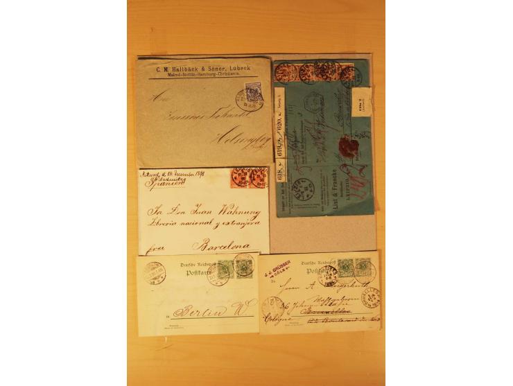 1890/1900, Krone/Adler, interessanter Posten mit rd. 360 Briefen und Karten, dabei viel Auslandspost, R-Briefe, Farben, Marke