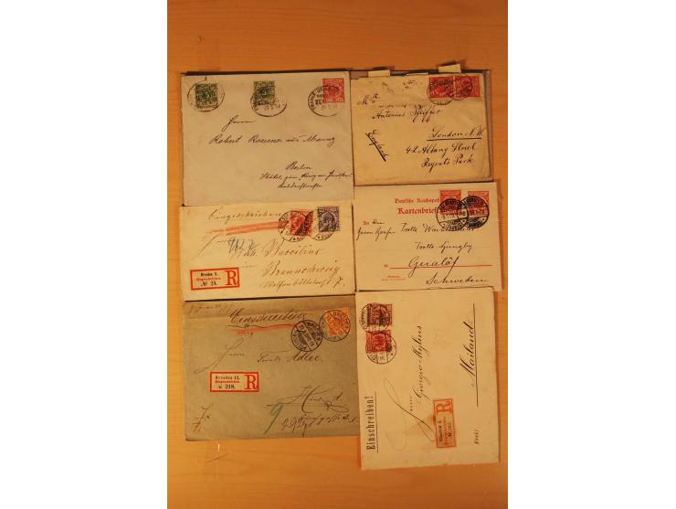 1890/1900, Krone/Adler, interessanter Posten mit rd. 360 Briefen und Karten, dabei viel Auslandspost, R-Briefe, Farben, Marke