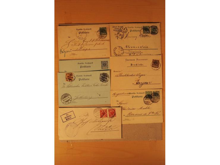 1890/1900, Krone/Adler, interessanter Posten mit rd. 360 Briefen und Karten, dabei viel Auslandspost, R-Briefe, Farben, Marke