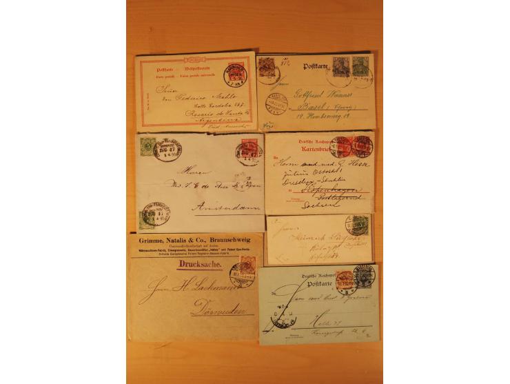 1890/1900, Krone/Adler, interessanter Posten mit rd. 360 Briefen und Karten, dabei viel Auslandspost, R-Briefe, Farben, Marke