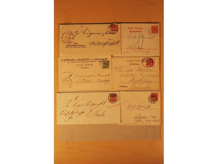 1890/1900, Krone/Adler, interessanter Posten mit rd. 360 Briefen und Karten, dabei viel Auslandspost, R-Briefe, Farben, Marke