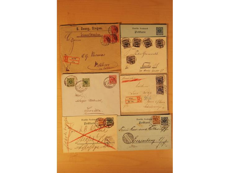 1890/1900, Krone/Adler, interessanter Posten mit rd. 360 Briefen und Karten, dabei viel Auslandspost, R-Briefe, Farben, Marke