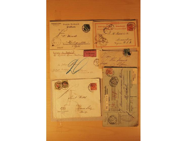 1890/1900, Krone/Adler, interessanter Posten mit rd. 360 Briefen und Karten, dabei viel Auslandspost, R-Briefe, Farben, Marke