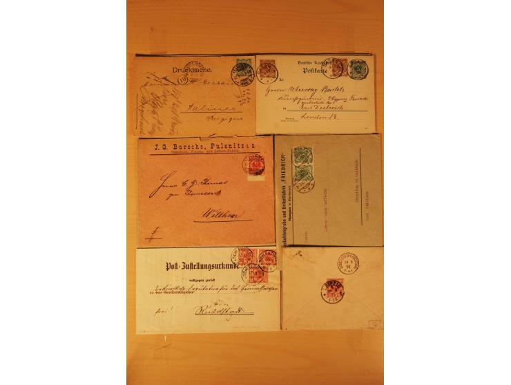 1890/1900, Krone/Adler, interessanter Posten mit rd. 360 Briefen und Karten, dabei viel Auslandspost, R-Briefe, Farben, Marke